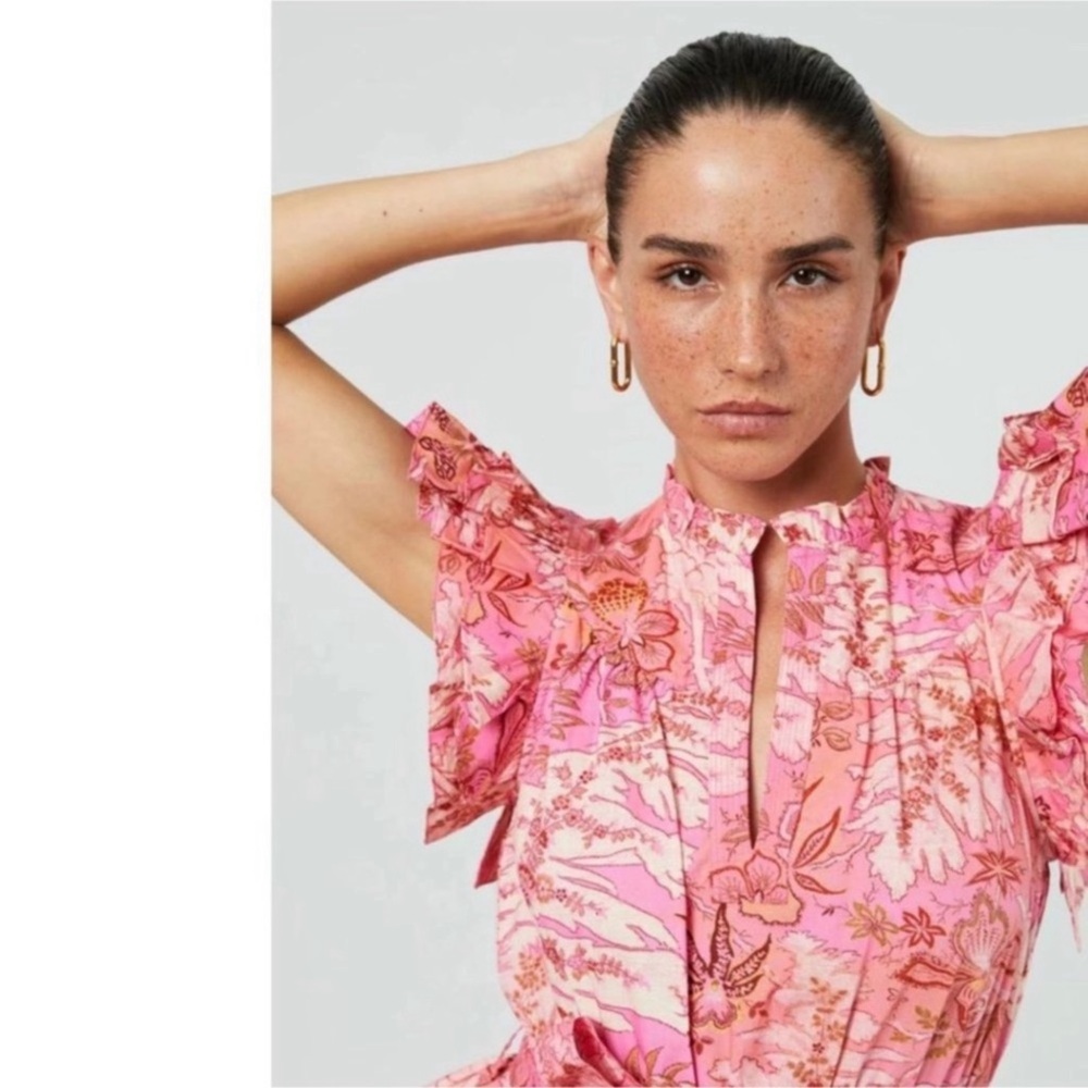 ULLA JOHNSON Lulua Mini Pink Dress in camellia Sz 12 - Picture 3 of 9